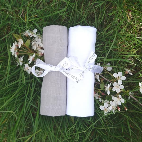 Muslinfiltar 2-pack Grå GOTS Summerville Organics