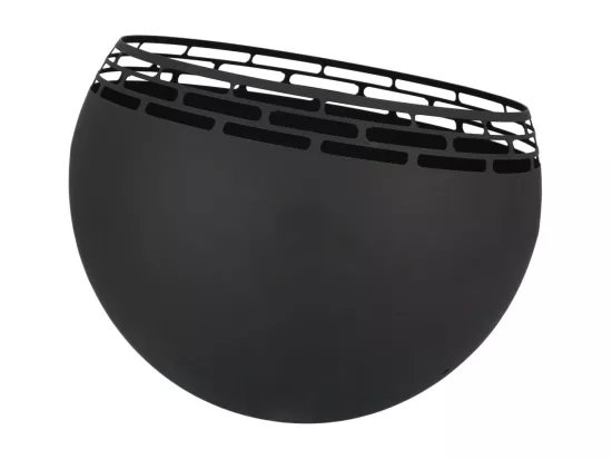 Brasero sphère design en métal Noir - Ajouré pointillés