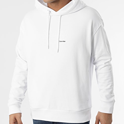Sweat Capuche Triple Logo Flock 8929 Blanc