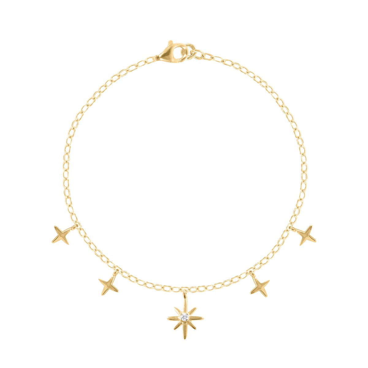 Bracelet plaqué or avec oxyde de zirconium