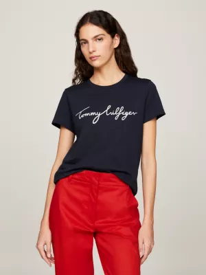 Camiseta Heritage com gola redonda e logo