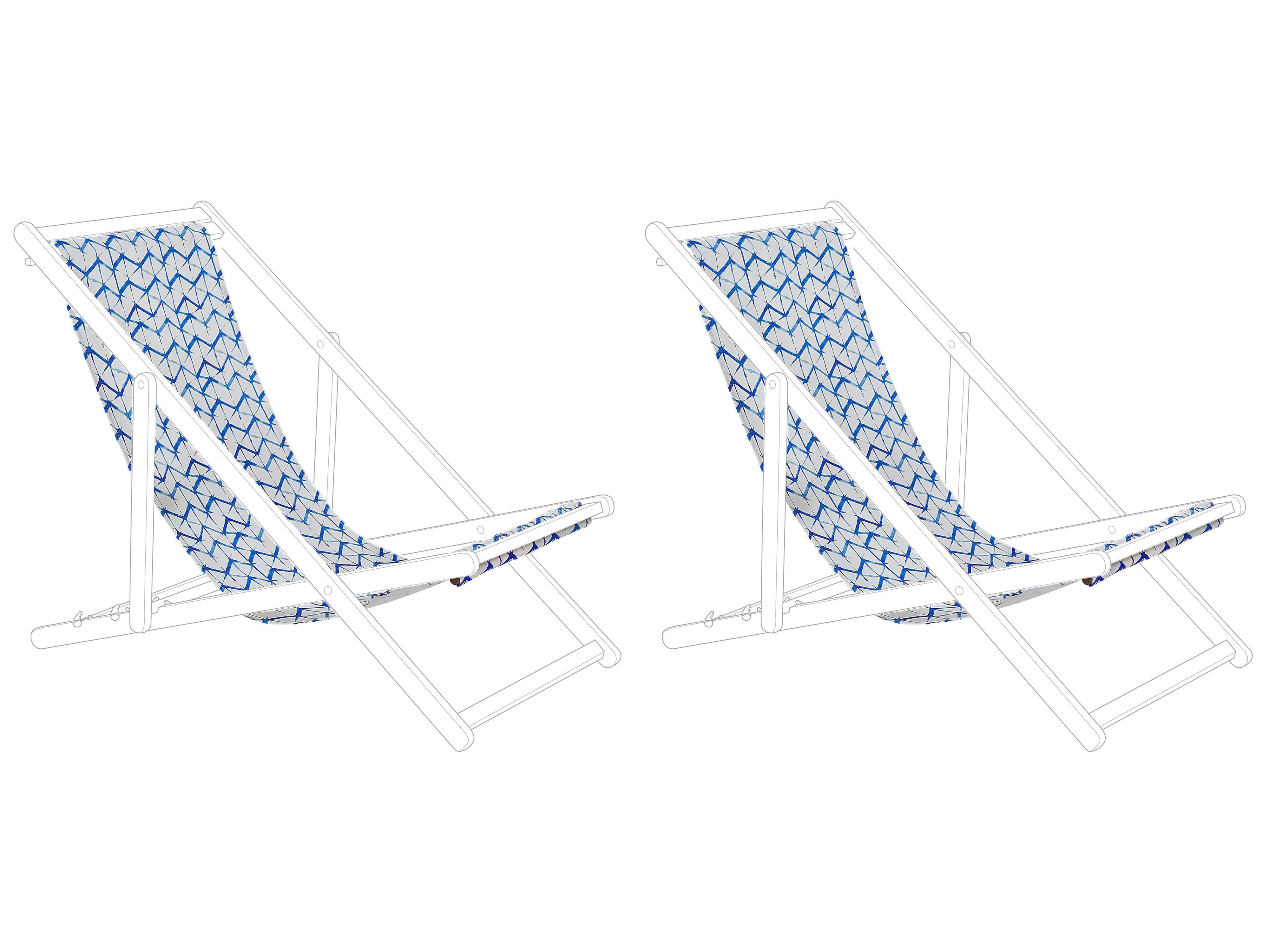 Set van 2 vervangingshoezen voor ligstoel ANZIO/AVELLINO 113 x 44 cm Blauw
