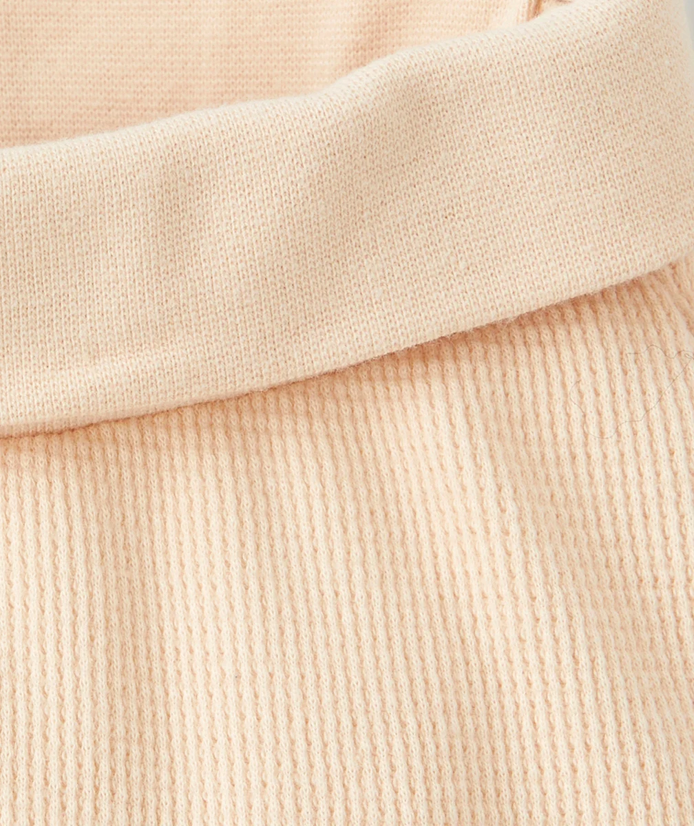LEGGING BÉBÉ EN COTON BIOLOGIQUE NID D'ABEILLE ROSE POUDRÉ
