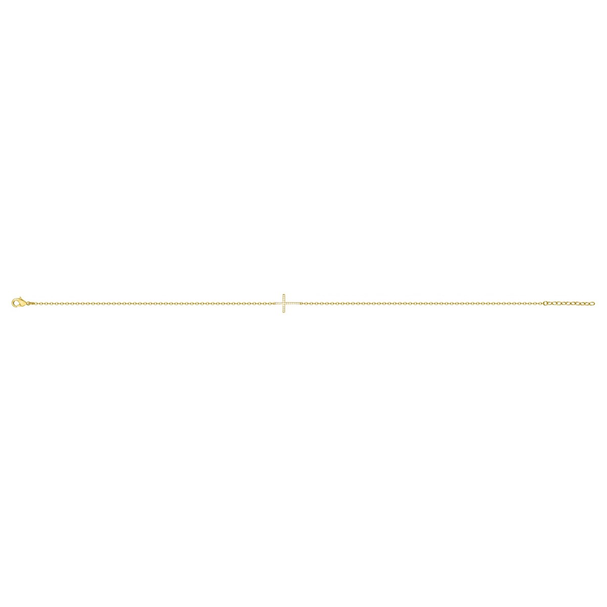 Bracelet souple en Plaqué Or avec oxyde de zirconium blanc