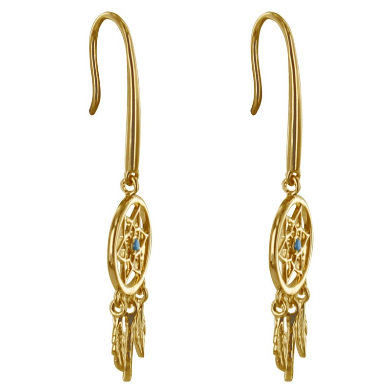 Boucles d'Oreilles Plaqué Or Attrape Rêve