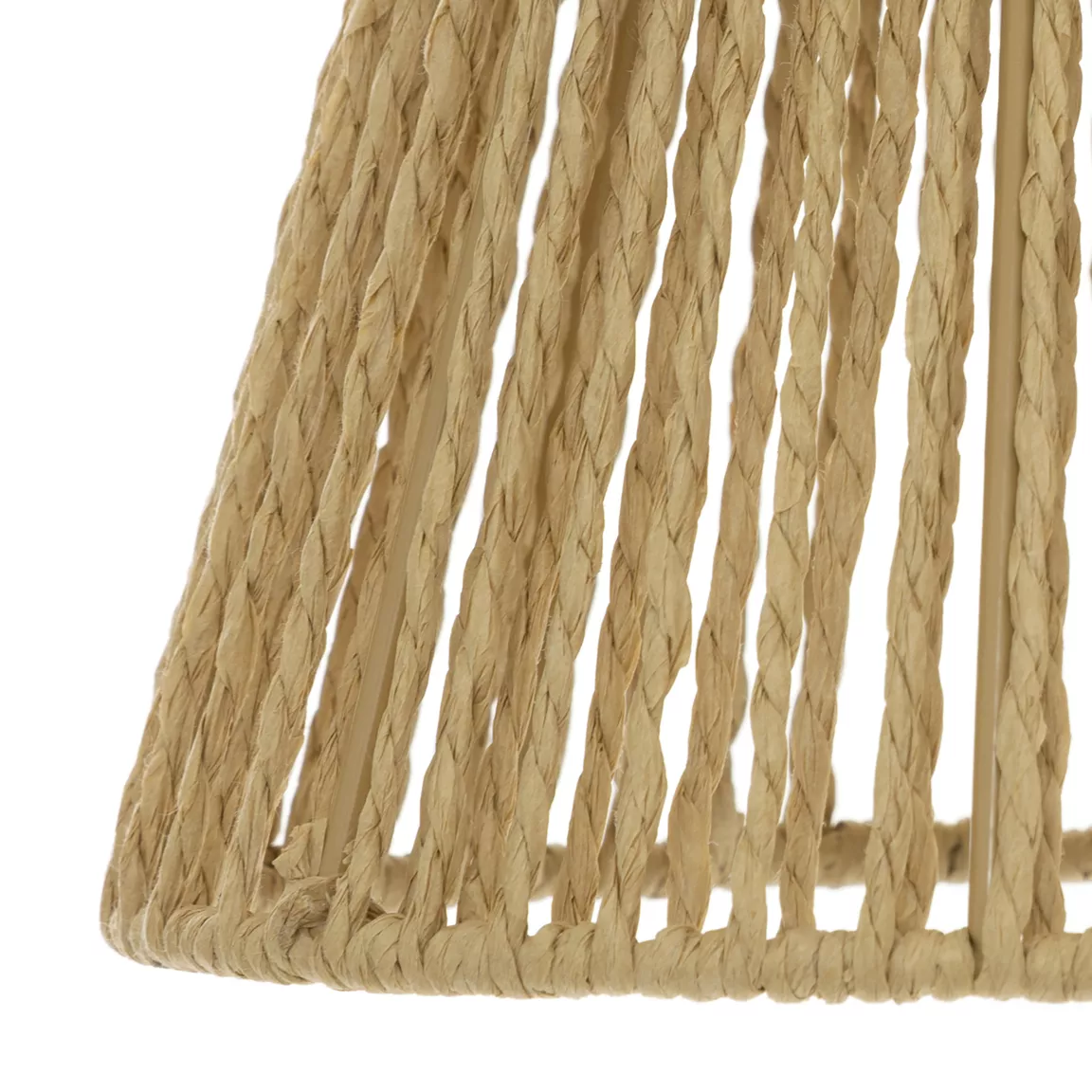 Suspension corde 3 abat-jours (77 cm) Giada Naturel et noir