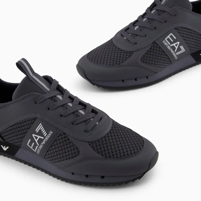 EA7 Black & White Lace Up Sneakers Heren