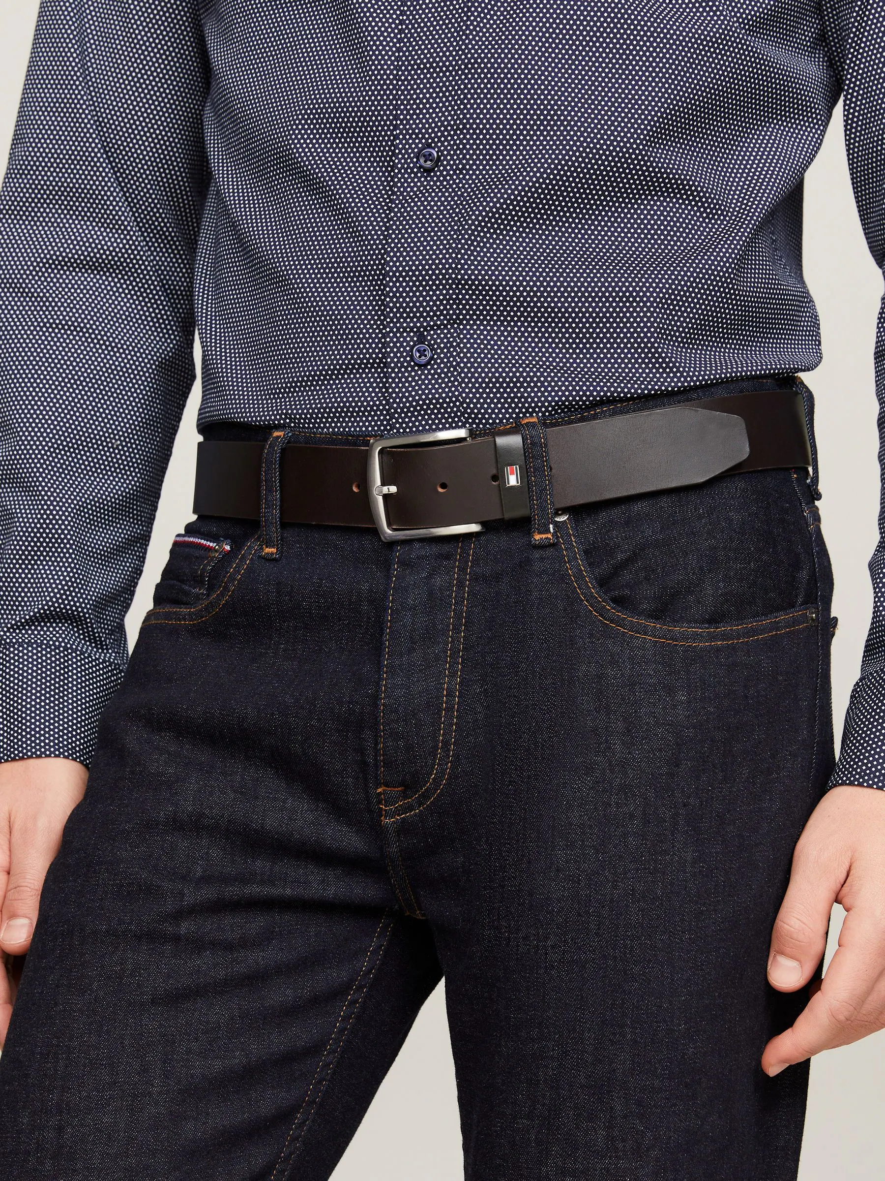 Bruin - Tommy Hilfiger New Denton riem