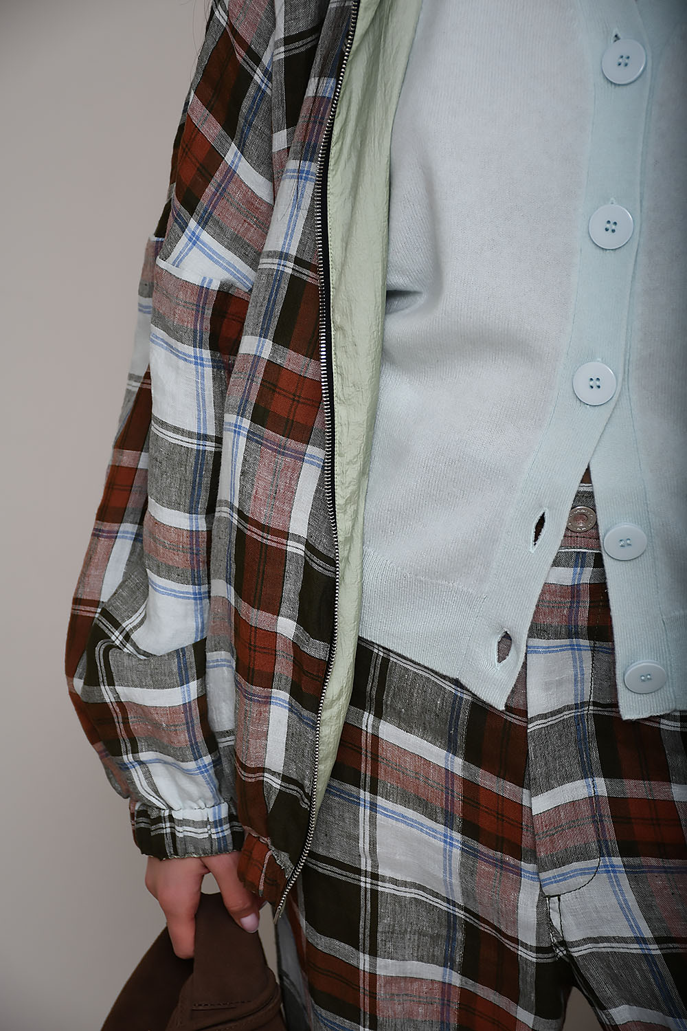 Dua reversible nylon/linen jacket