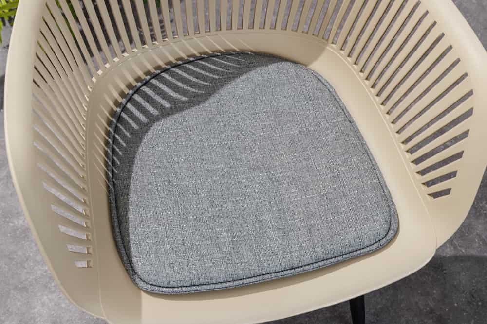 Design Stuhl SIGNUM greige schwarz Kunststoff Indoor Outdoor mit Armlehnen