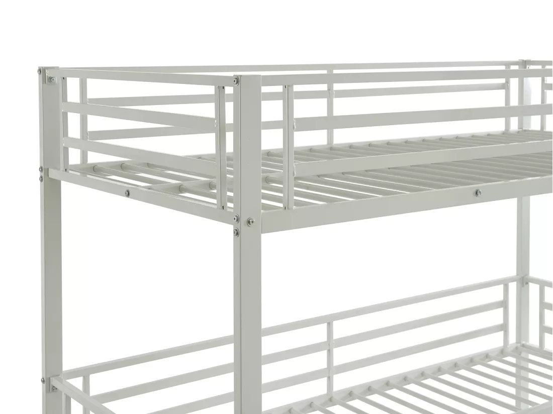 Lits superposés triple 3 x 90 x 190 cm - Métal - Blanc - ELOUAN III