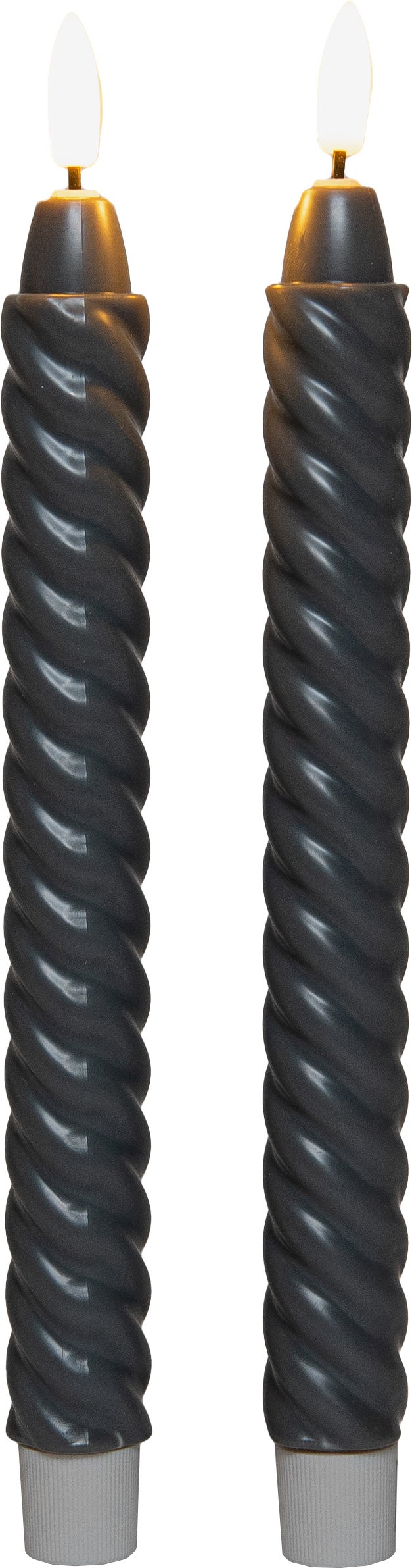 Anna's Collection LED dinerkaars Swirl grijs D 1,5 H 24 cm 2 stuks