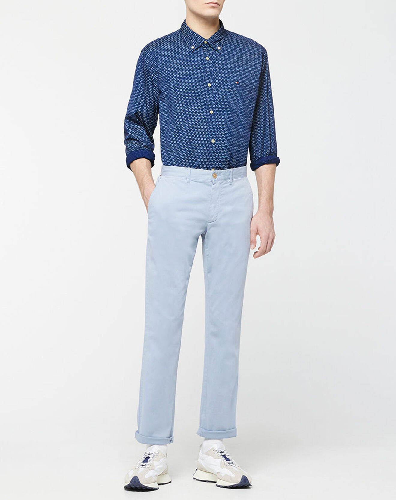 Tommy Hilfiger Chemise droite Soft Micro bleu foncé