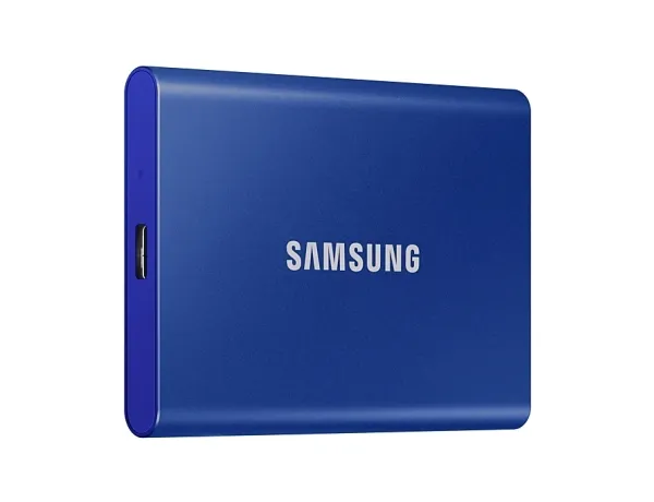 Samsung T7 MU-PC2T0H - SSD - krypteret - 2 TB - ekstern (bærbar) - USB 3.2 Gen 2 (USB-C stikforbindelse) - 256-bit AES - indigoblå