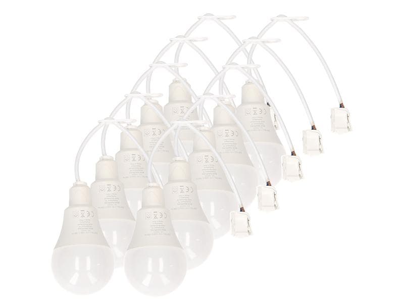 Max Hauri Baustellenlampe LED 4000K, 10 Stück LED-Arbeitsleuchte konfektioniert mit Anschlusskabel 170 mm und Steckklemmen