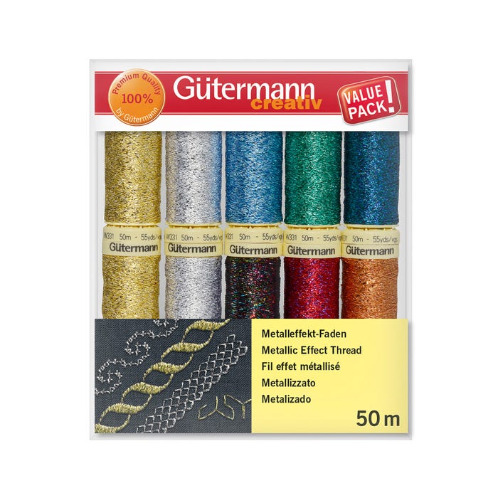 Gûtermann-Set 10 spoelen metallic - Gütermann