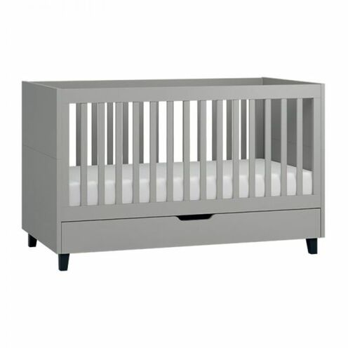 Chambre TRIO lit 70x140 commode armoire SIMPLE Gris - VOX