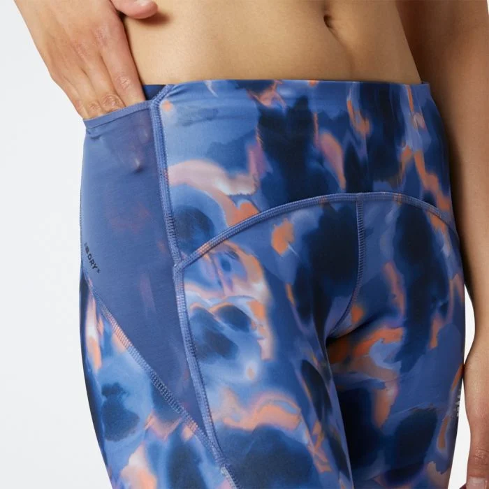 New Balance Dame Lange tights Printed Impact Run Tight Blå