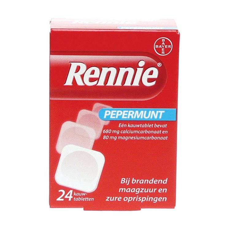 Rennie Pepermunt 24 kauwtabletten