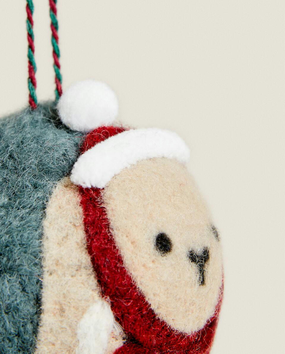 Enfeite de Natal em forma de coelho de feltro