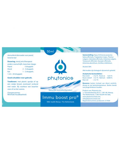 Phytonics Immu Boost Pro - Supplement - Weerstand - 50 ml Hond\/Kat\/Paard
