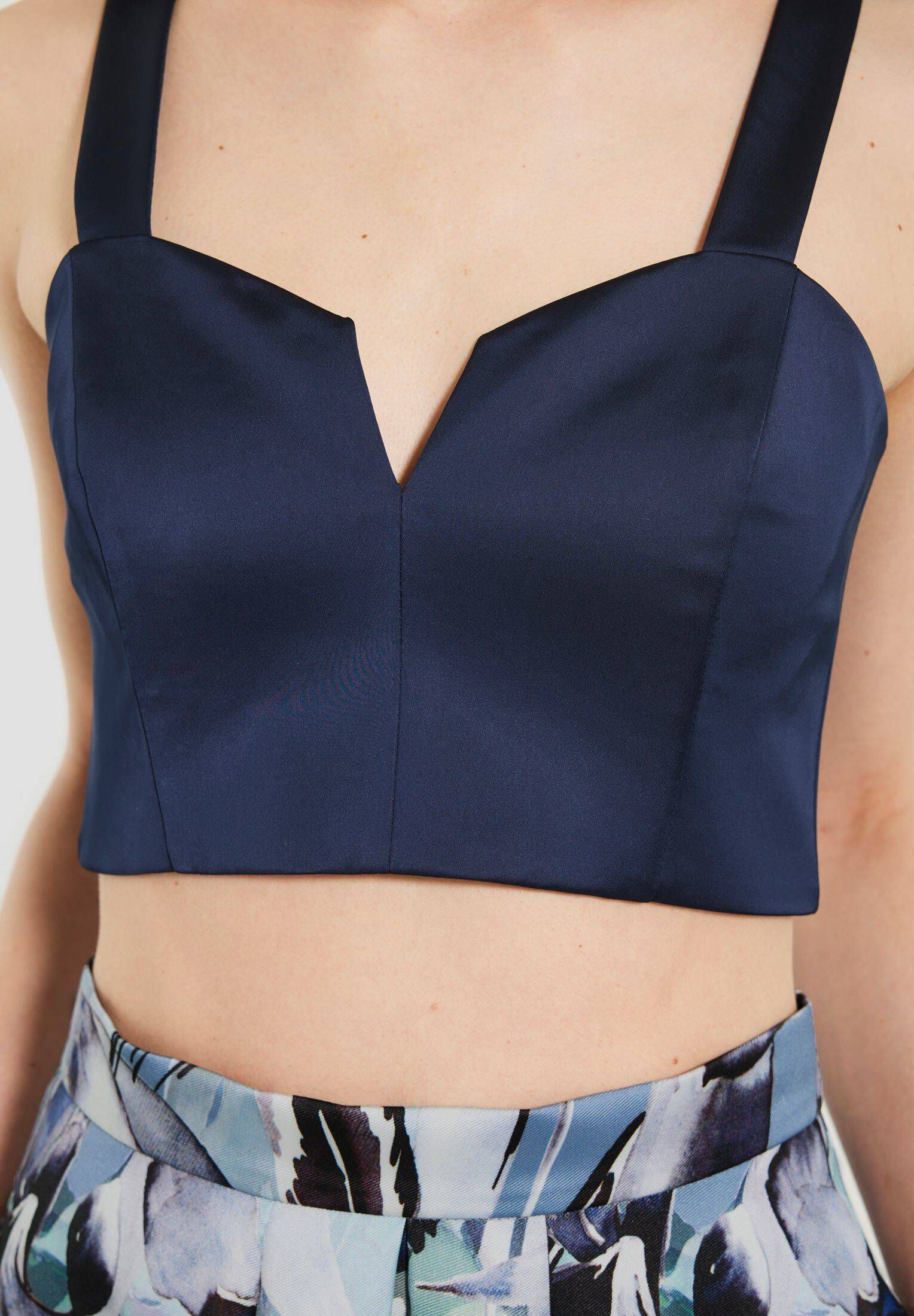 Swing| Damen Cropped-Top aus Satin