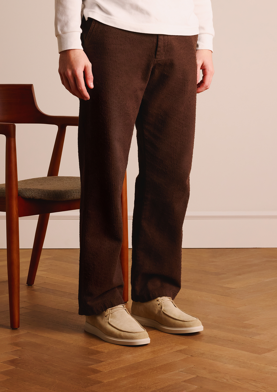 Beige suède veterboots