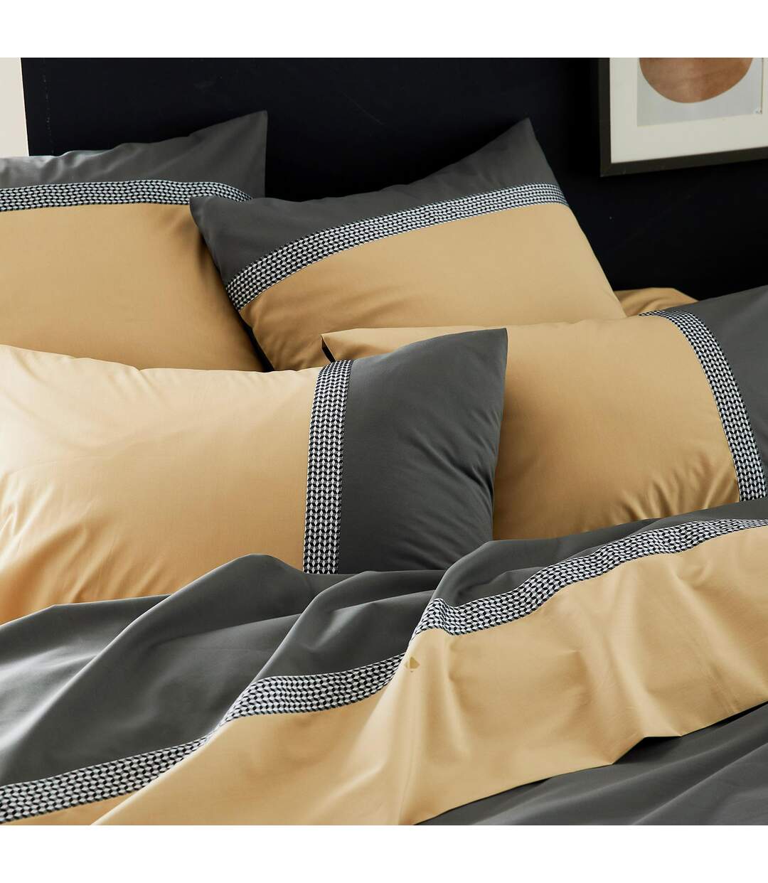 Housse de couette 260x240 cm percale coton MACASSAR Moka