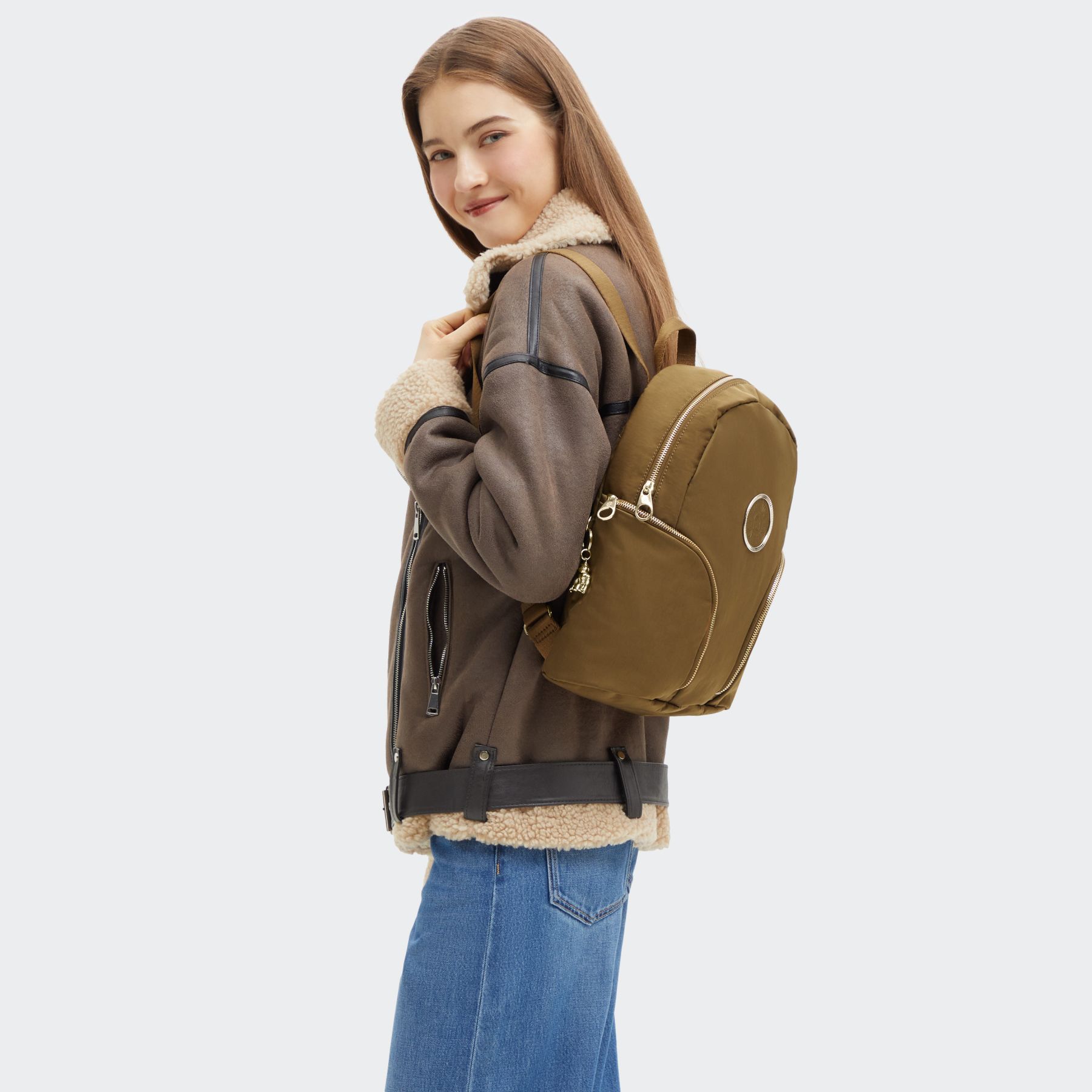 THE CITY S Petit sac à dos avec bretelles ajustables - Dry Laurel Spice