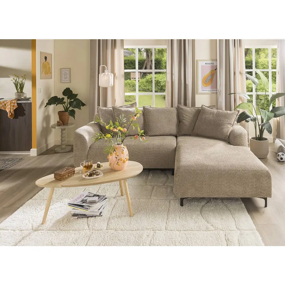 Bank Elsa met chaise longue links - stof Anthology - taupe