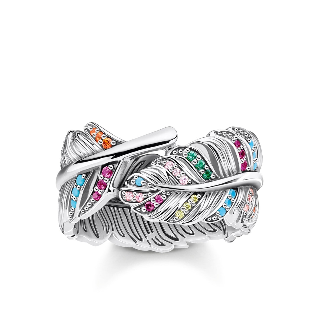 Thomas Sabo Sterling Silver Glam & Soul Damenring Feder Silber