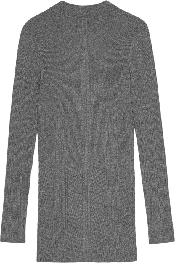 REMAIN Rib Knit Cardigan Granite gray
