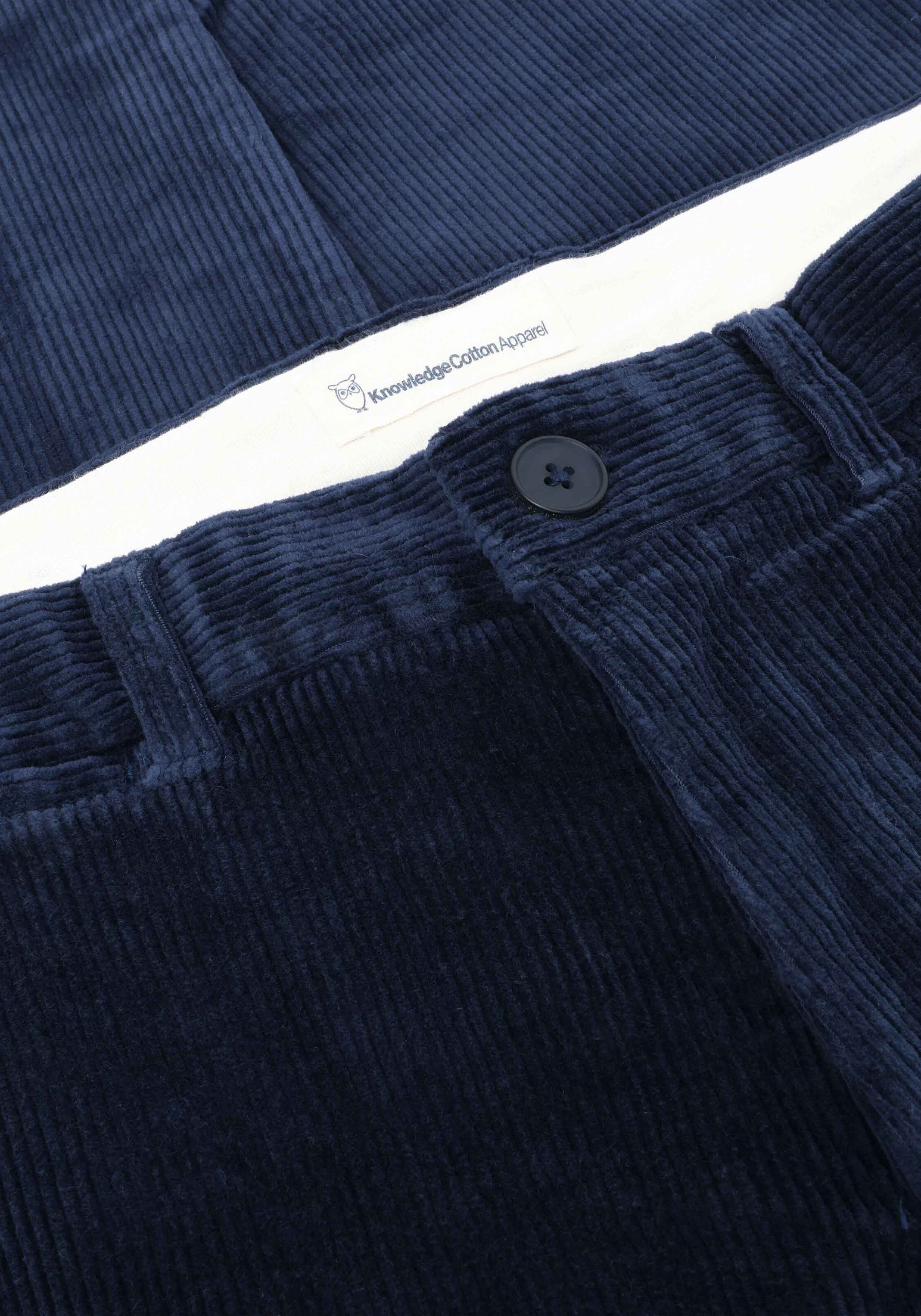 Knowledge Cotton Apparel Cord-Hose Chuck 8 Wales Corduroy Chino Pants Night Sky