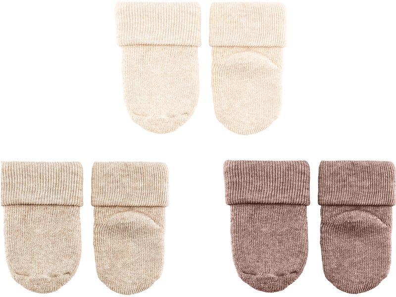 Sterntaler Socken 3er Set uni Natur Mélange One Size Weiche Erstlingssocken im 3er-Pack