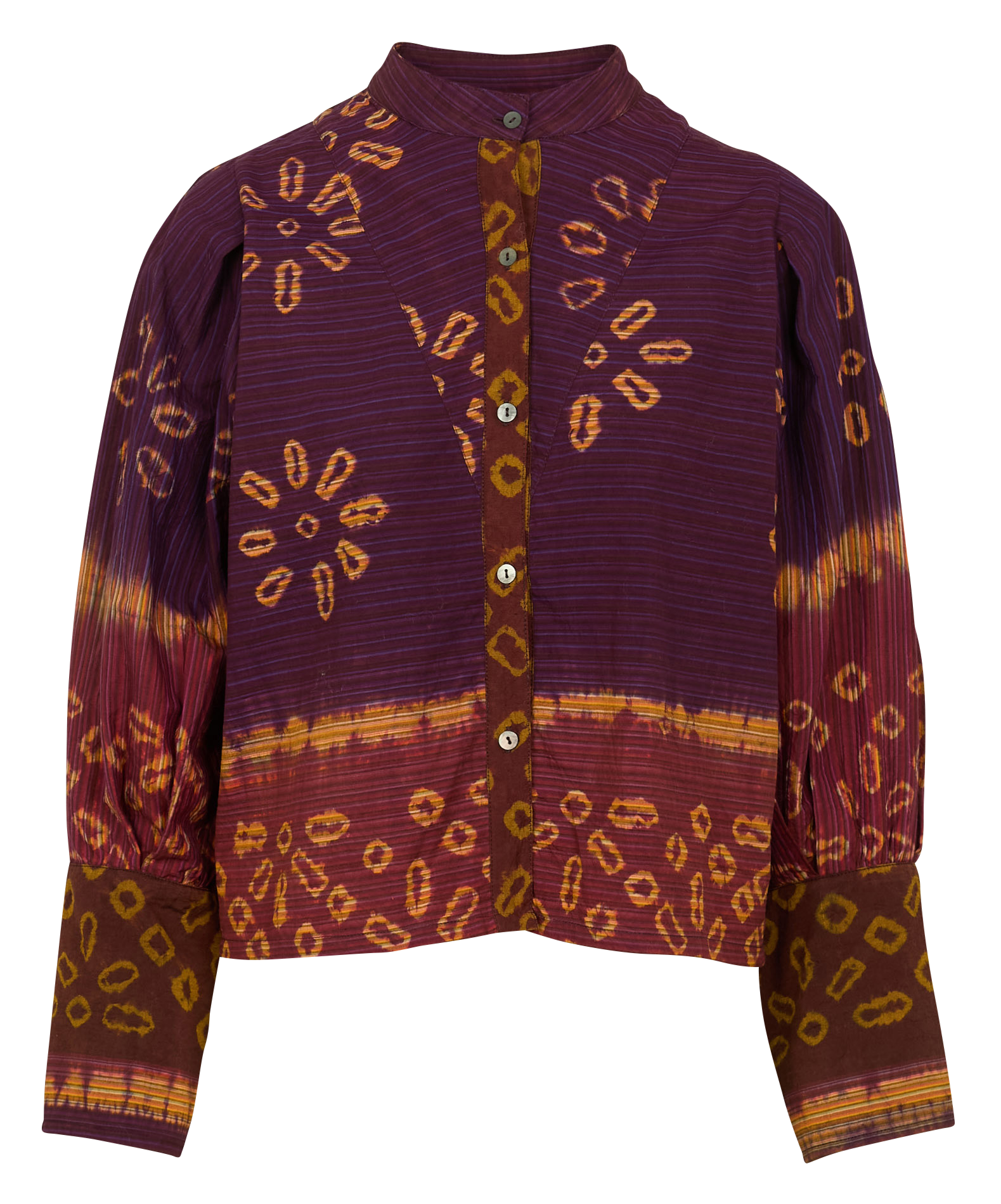 SEE - Chemise col rond imprimée en coton | Violet