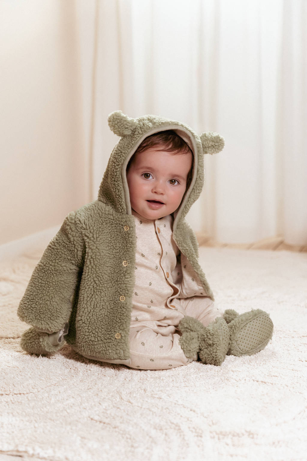 Little Dutch teddy jasje Soft Green