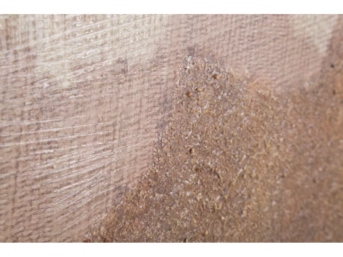 Tableau Mural Artisanal sur Toile - Design Abstrait Cimes de Montagnes - Cadre en Bois de Pin - 80 x 3,7 x 100 cm