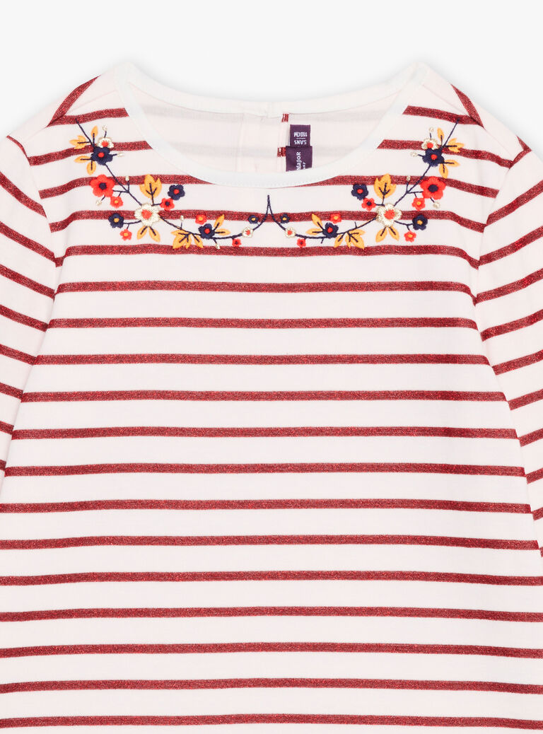 T-shirt rouge à imprimé à rayures