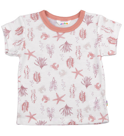 Joha T-Shirt - Wolle - leuchtetød m. Print
