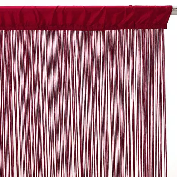 Rideau de fil (90 x H200 cm) Uni Rouge grenat
