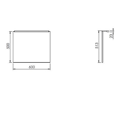 Miroir de salle de bains lumineux LED aspect chêne naturel 60 cm, Calao