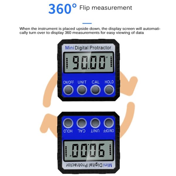 Digital Vinkelmåler med kraftig magnet - Lcd display