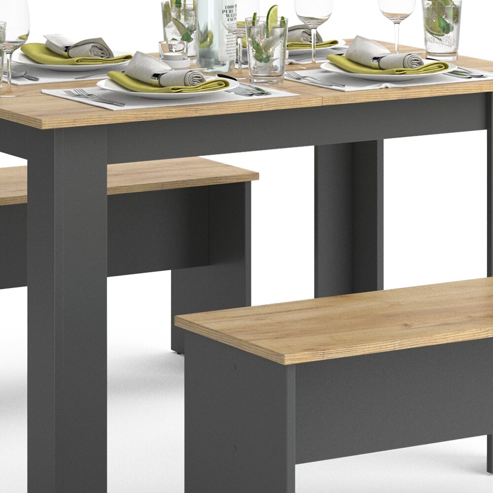 Vicco Tischgruppe Sitzgruppe Esszimmer Sentio Esstisch Anthrazit Eiche 110 cm