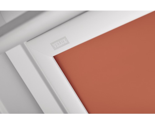 VELUX verduisterend rolgordijn, effen oranje, handmatig, wit frame, DKL C02 4564SWL