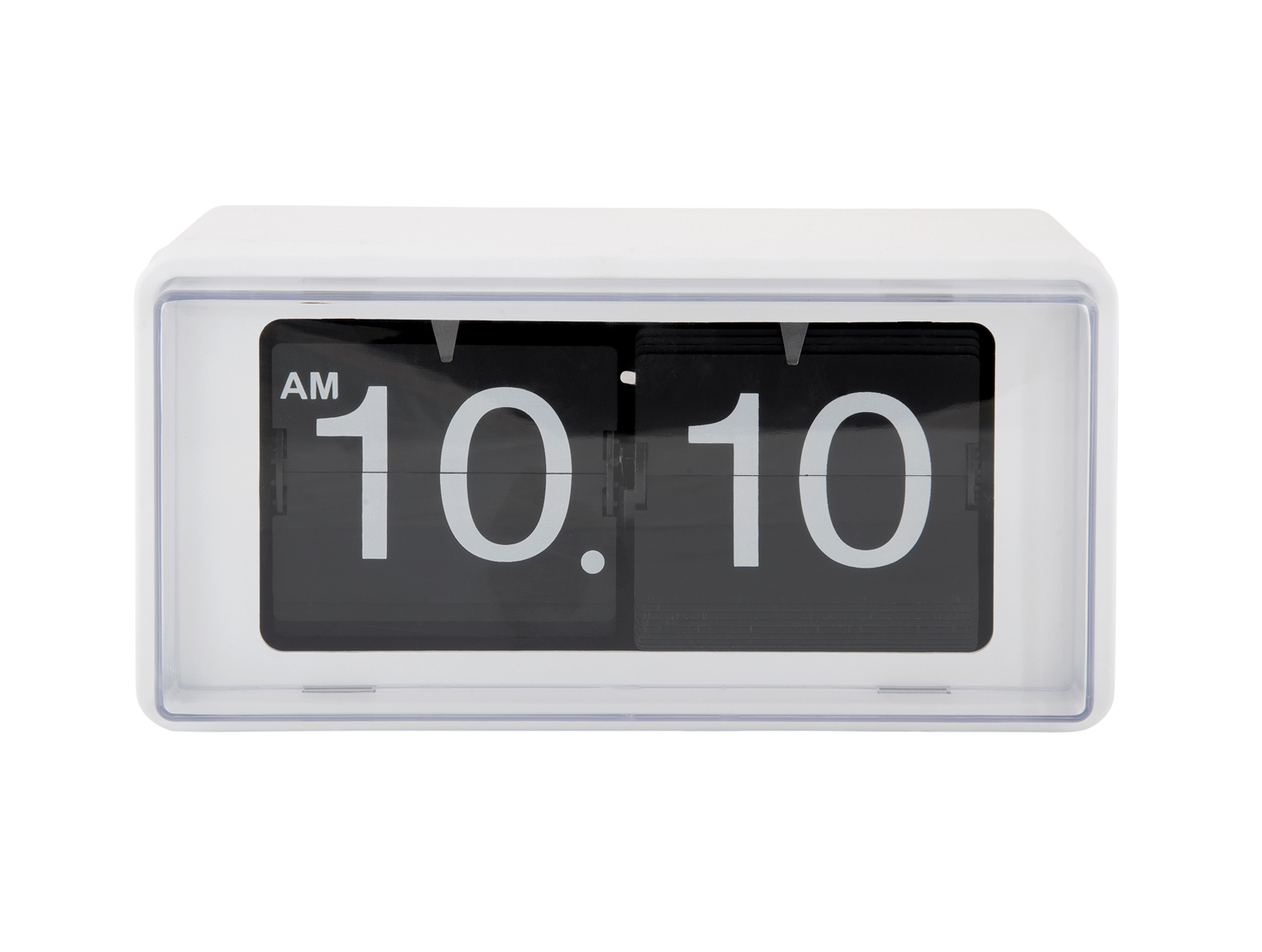 Wandklok Retro Boxed Flip - Wit