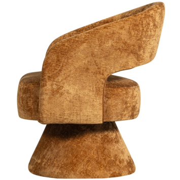 WOOOD fauteuil Ebba terracotta chenille stof draaibaar