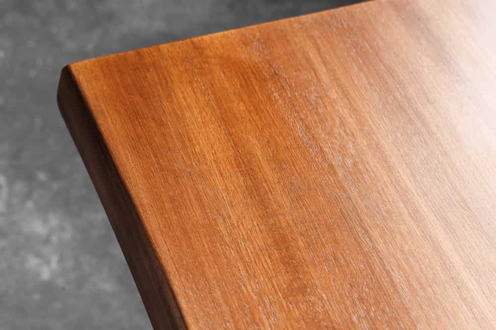 Massive Sitzbank GENESIS 160cm braun Akazienholz schwarz Metallgestell Baumkante