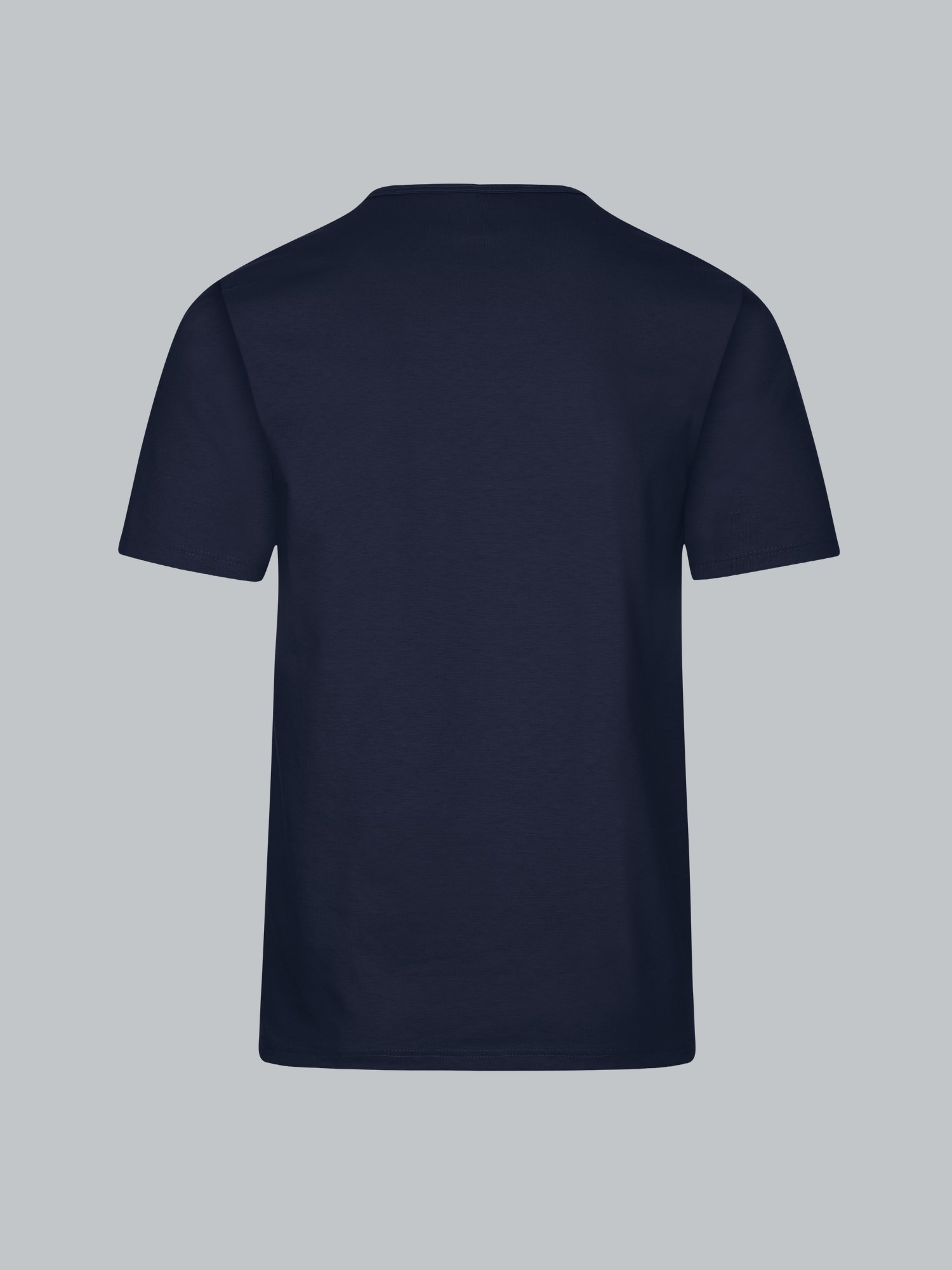 T-Shirt mit Knopfleiste DELUXE Baumwolle Navy