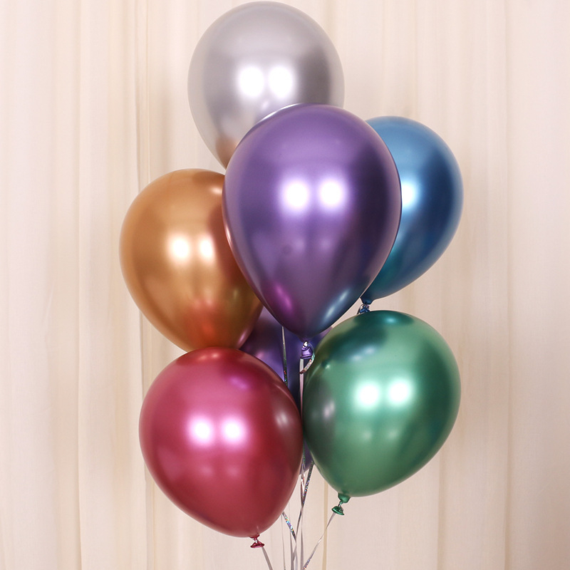 (50er Set) Ø30cm Party Deko Ballons Latex Metallic Luftballons - Bunt