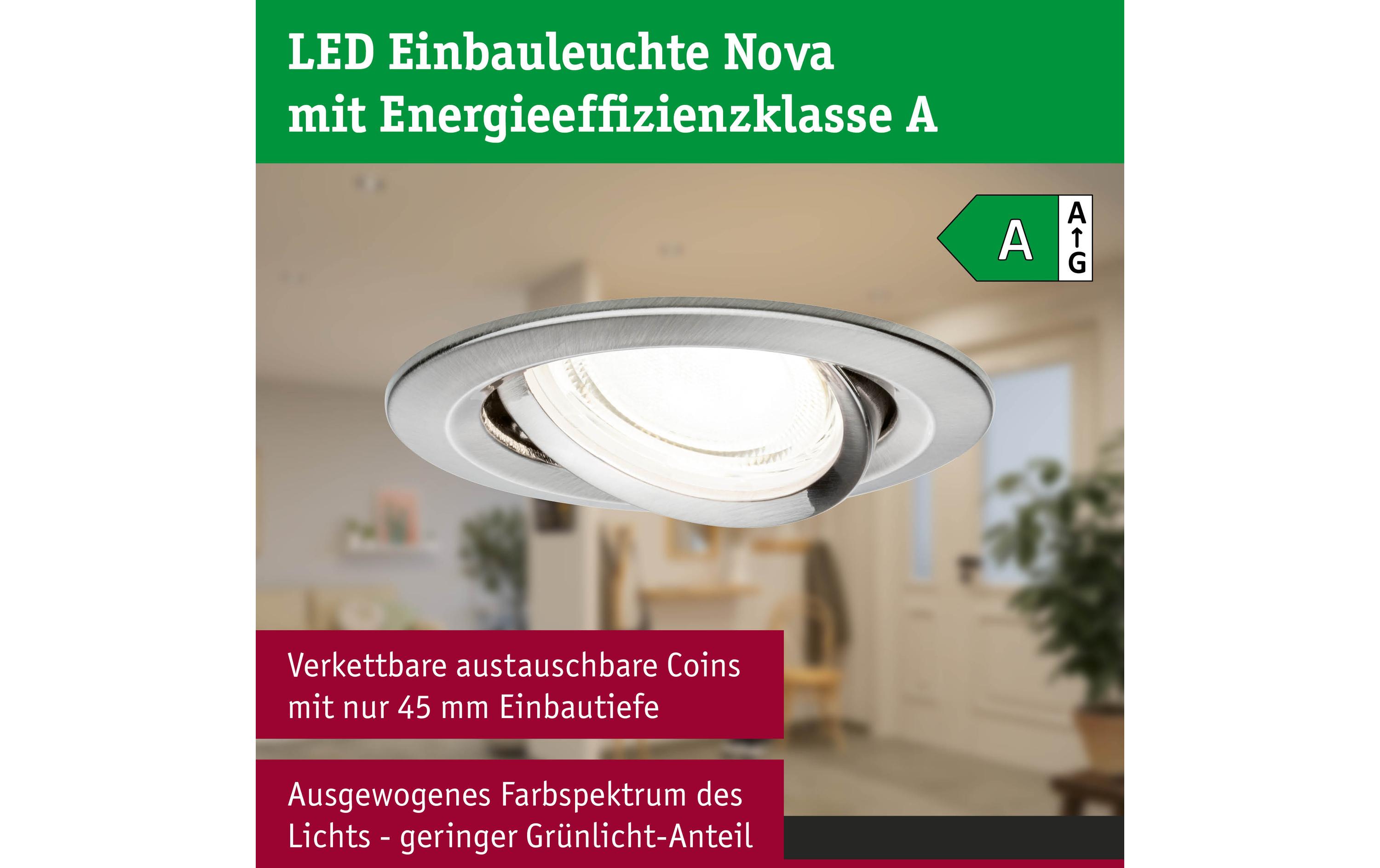 Einbauleuchte LED Nova Coin Eisen gebürstetRunde Einbauleuchte